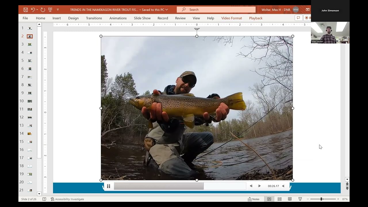 Trends in the Upper Namekagon River Trout Fishery