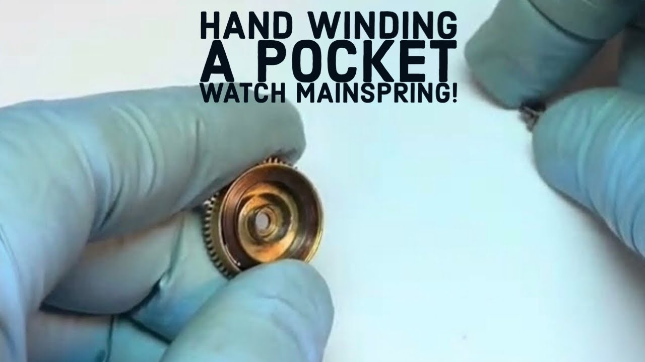 Hand winding a pocket watch Mainspring!