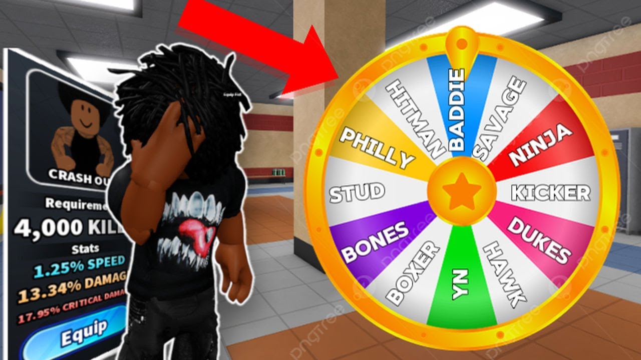 В Roblox: выбор стиля боя с помощью колеса фортуны в школе