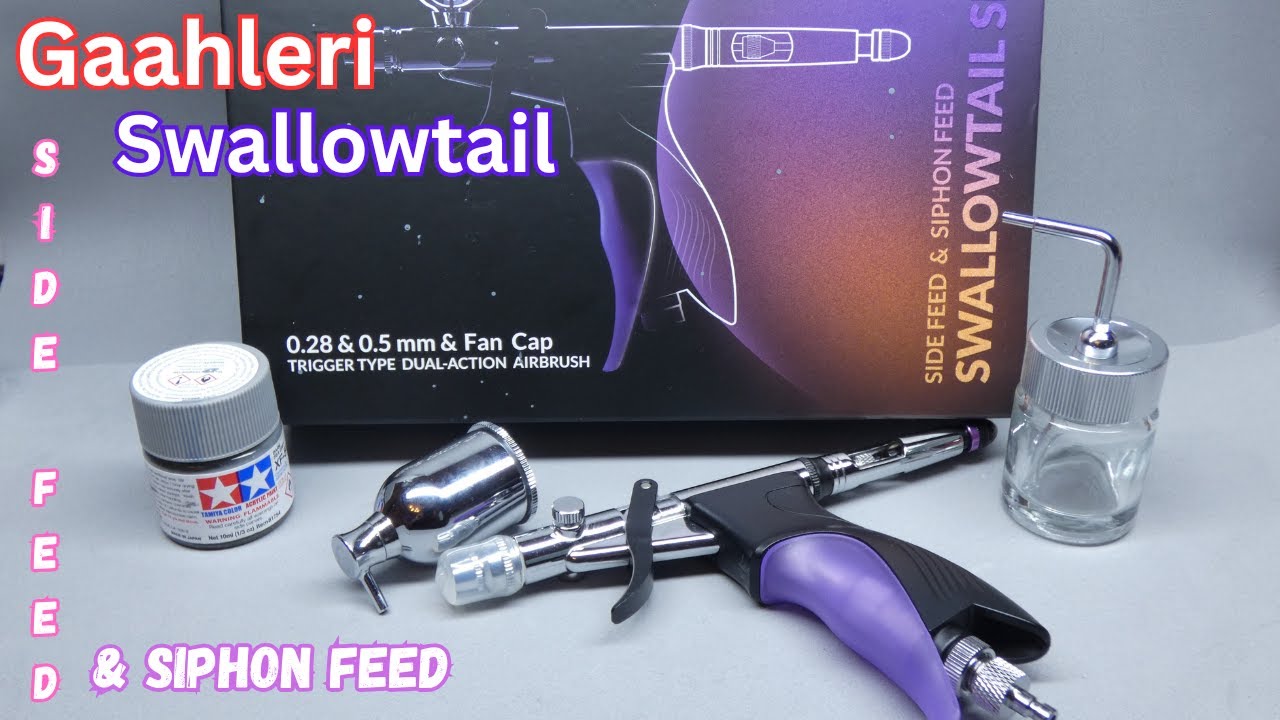 Gaahleri swallowtail side and siphon feed airbrush unboxing and testing