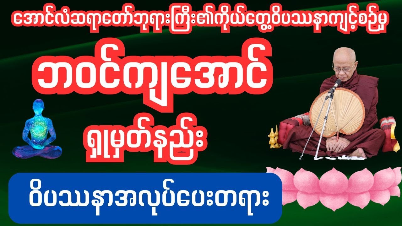 ဘဝင်ကျအောင်ရှုမှတ်နည်း အလုပ်ပေးတရားတော်#သစ္စာရွှေစည်ဆရာတော်#မြောက်ဦးဆရာတော်