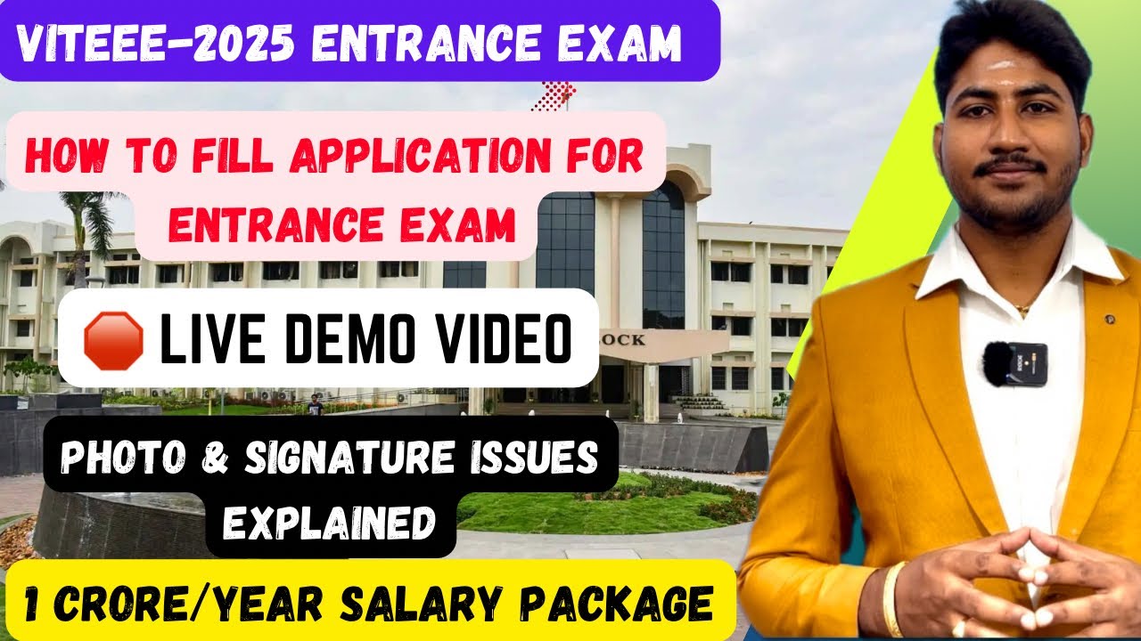 🛑VITEEE-2025|LIVE DEMO APPLICATION,VIT,Vellore |Photo Uploading|Application Filling |Dineshprabhu