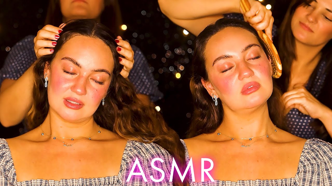 Hair Brushing & Scalp Massage ASMR ❤️ Gorgeous Anna gets Pampered 😲 Claire's First ASMR