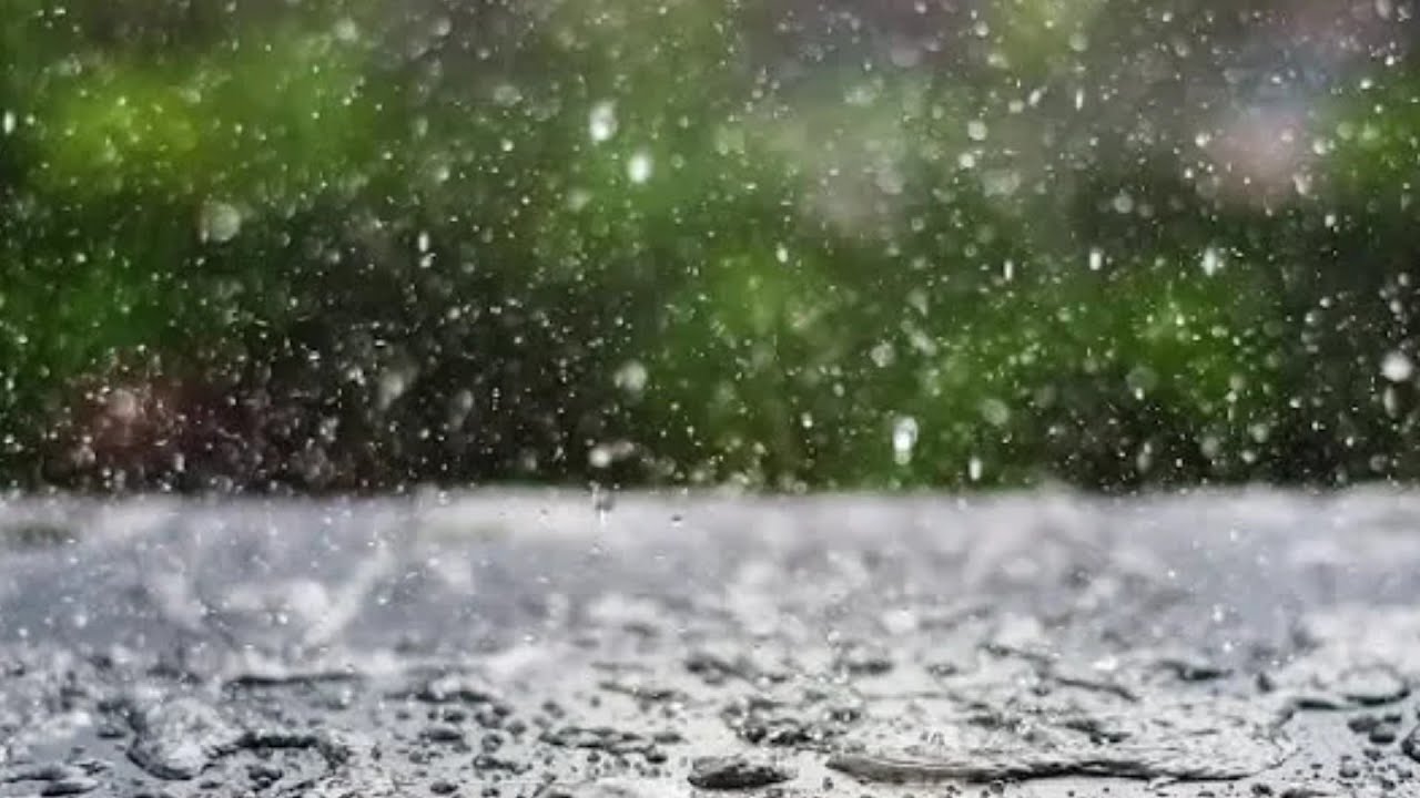 Rainfall Slow Motion | Heavy Rain Drops Falling In Slow Mo Video |  View of Droplet Heating Water