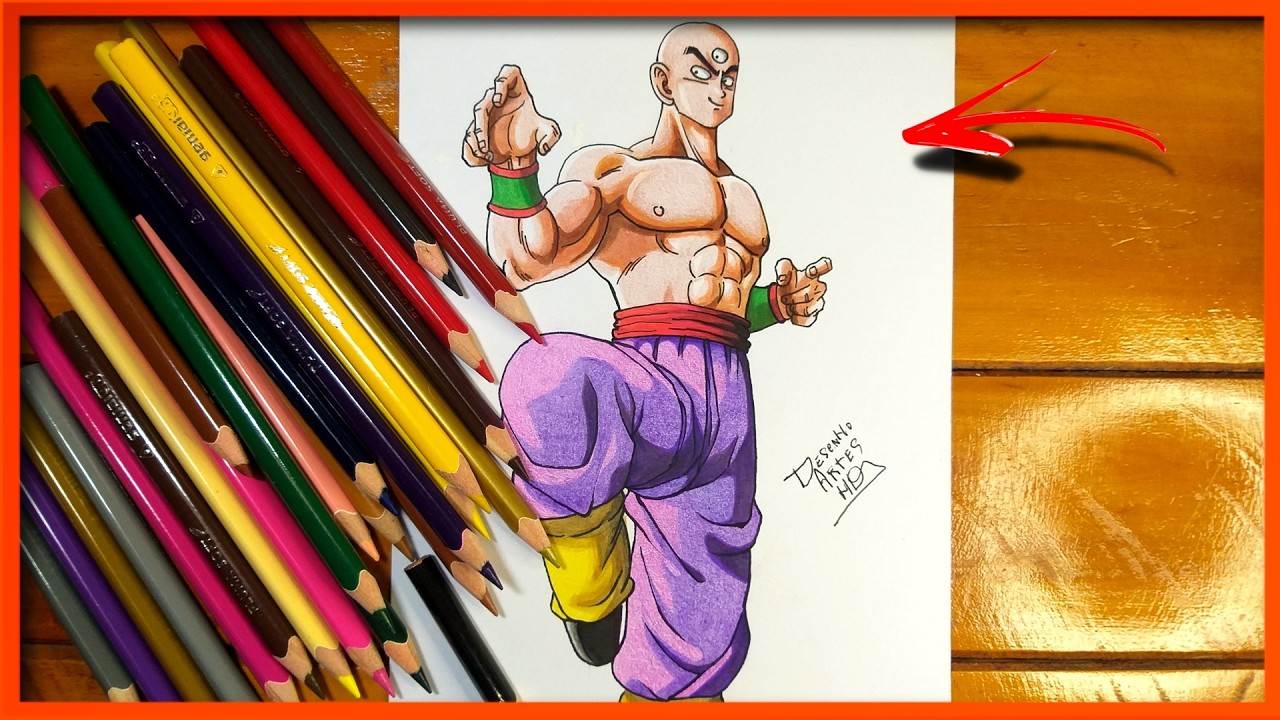 Ver Cómo dibujar EL Tenshinhan de Dragonball