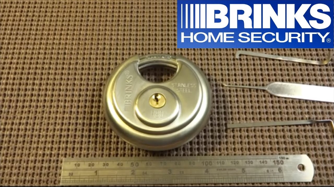 (81) Brinks R80 Maximum Security Disc Padlock Picked Open