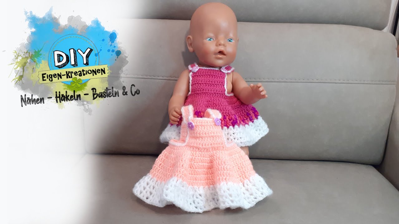 Puppenkleid auch für Anfänger häkeln I Häkelanleitung I Puppen 42cm groß Sommerkleid