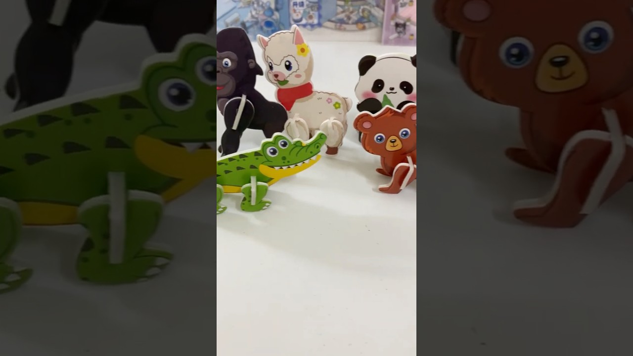 3D Animals puzzle #heytoystv #crocodile #panda #sheep #bear #animals