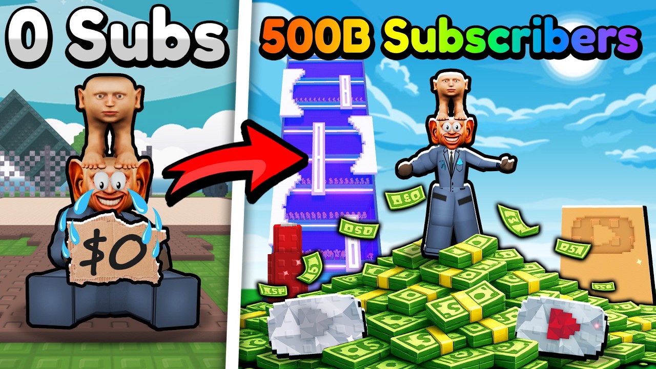 От нуля до 500 миллиардов подписчиков!! 🤑 | Roblox Стань ютубером