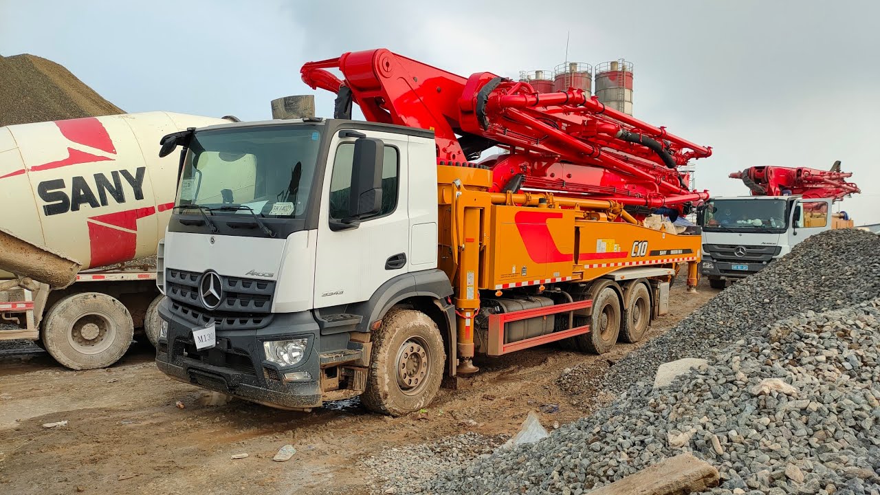 Unboxing dan review Sany Concrete Pump 51 meter C10
