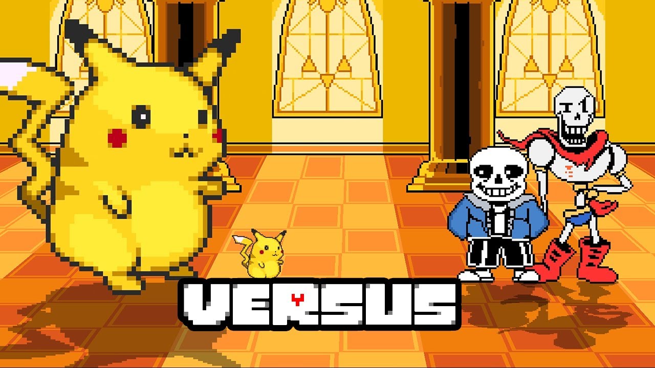 MUGEN Undertale - Pikachu VS Sans & Papyrus