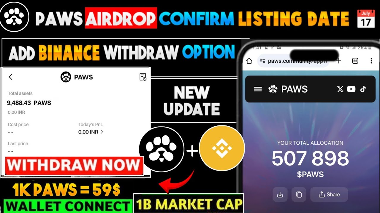 Paws Airdrop Update | Listing Date & Token Overview Explained