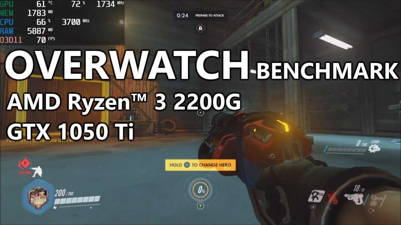 Overwatch Benchmark | Ryzen 3 2200G + GTX 1050 Ti