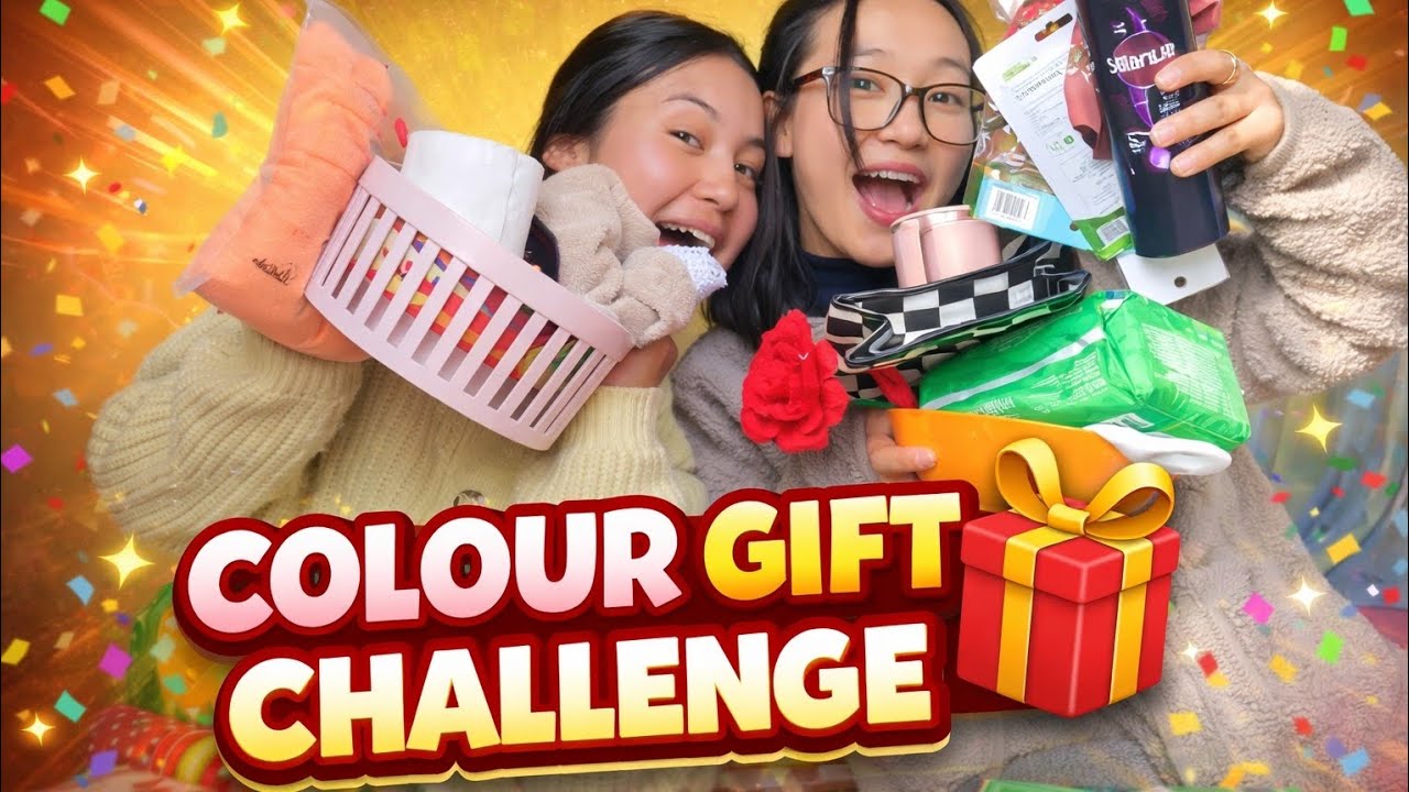 Colour gift challenge😂🩵||  So much  fun😆||