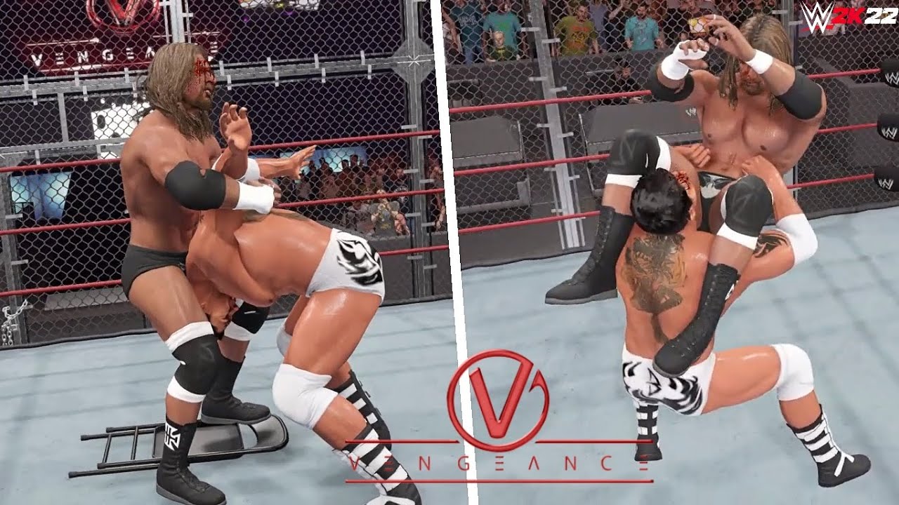 WWE 2K22 SIMULATION: Triple H vs Batista - Hell in a Cell match | Vengeance 2005 Highlights