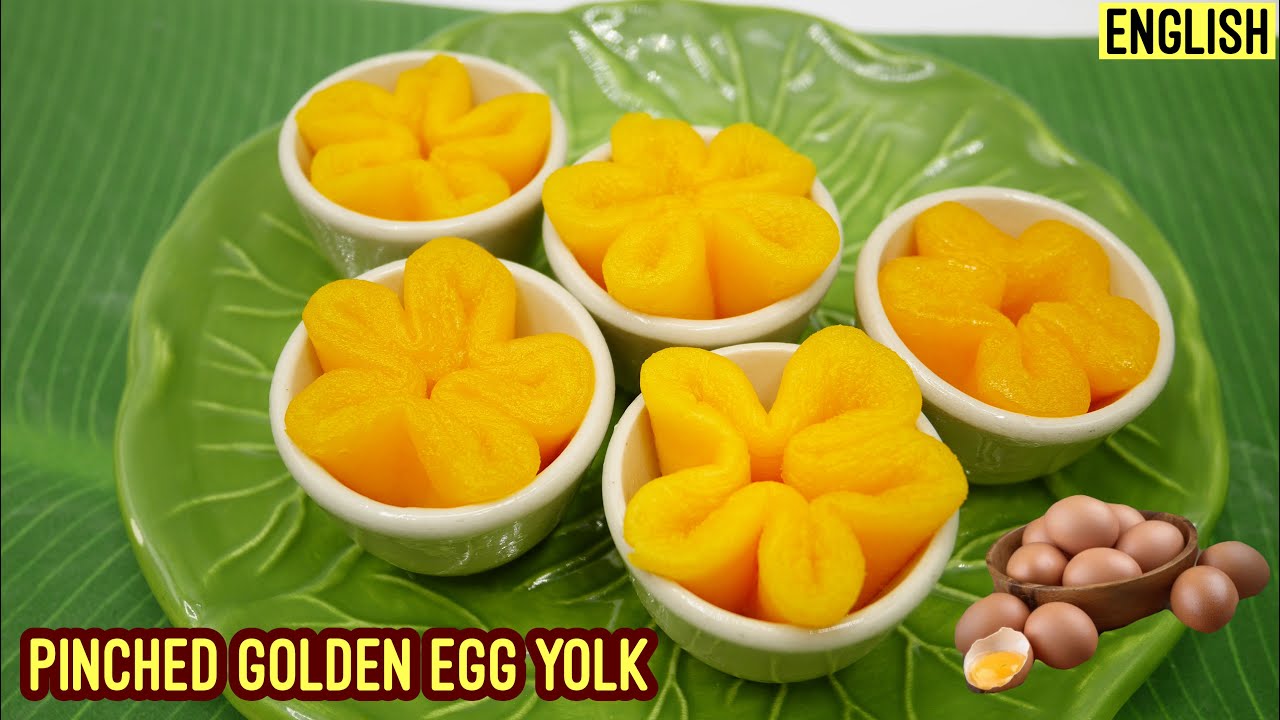 Pinched Gold Egg Yolks | Thong Yib | Thai Dessert | Khanom Thong Yip