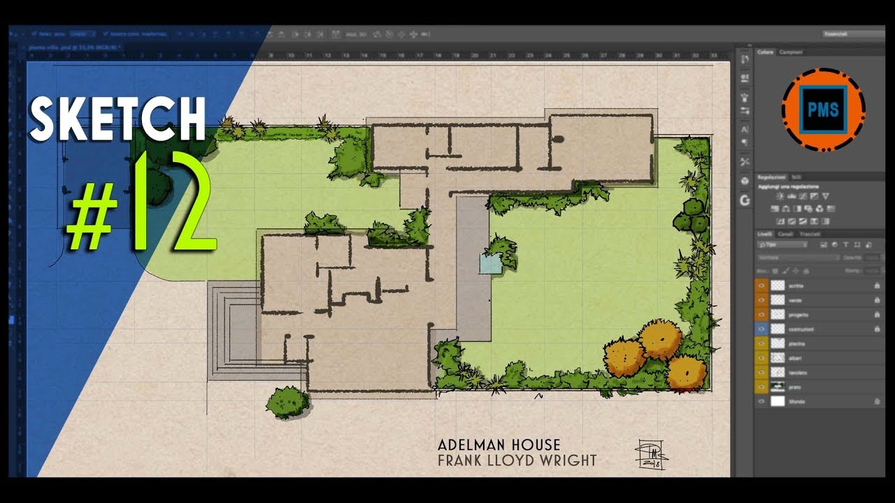Sketching the Architecture: Frank Lloyd Wright - Adelman House