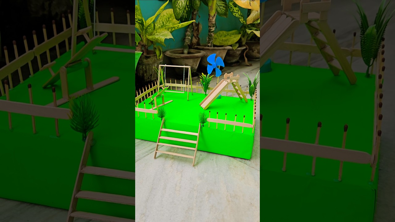 DIY Park Model &hearts;️ Popsicle Sticks Park Model #craft #diy #shorts