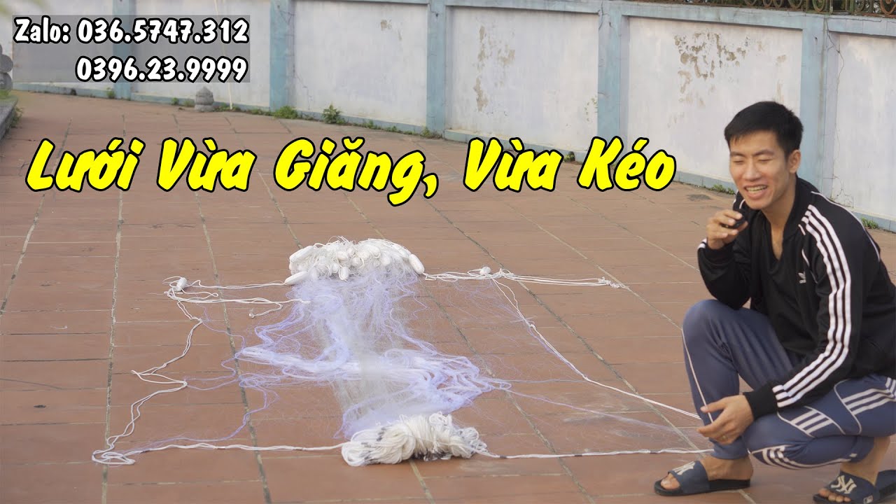 Lưới Đánh Cá Theo Yêu Cầu Vừa Giăng, Vừa Kéo - Cao 2m8 x 10cm x 100m sợi 2 trắng