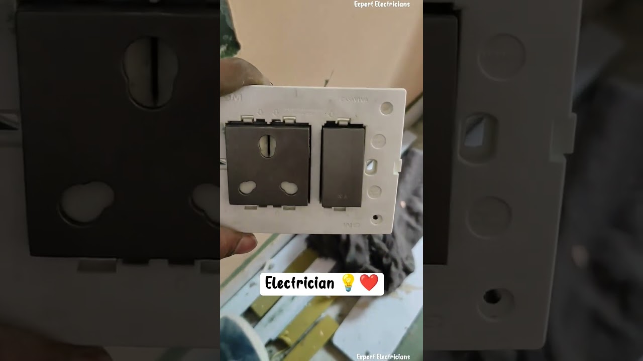 Electrician 💡❤️ | 3 module switch board fitting | Electrical work | Power set wiring #shorts #short