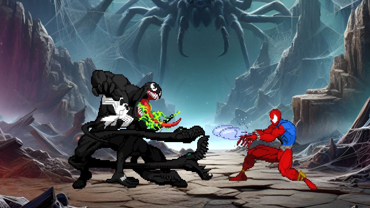Веном против Алого Человека-паука. Битва Marvel против Capcom в MUGEN.