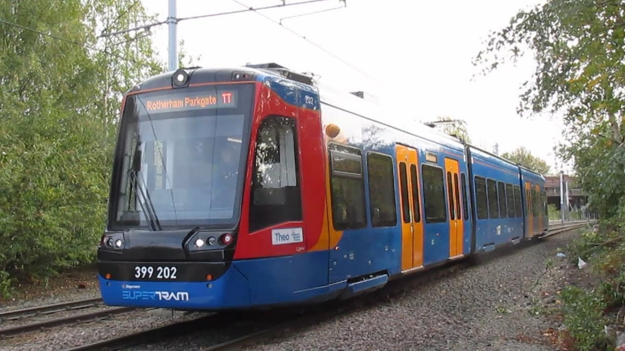 Sheffield Tram Train to Rotherham Parkgate Terminus - First Full Day of Operation