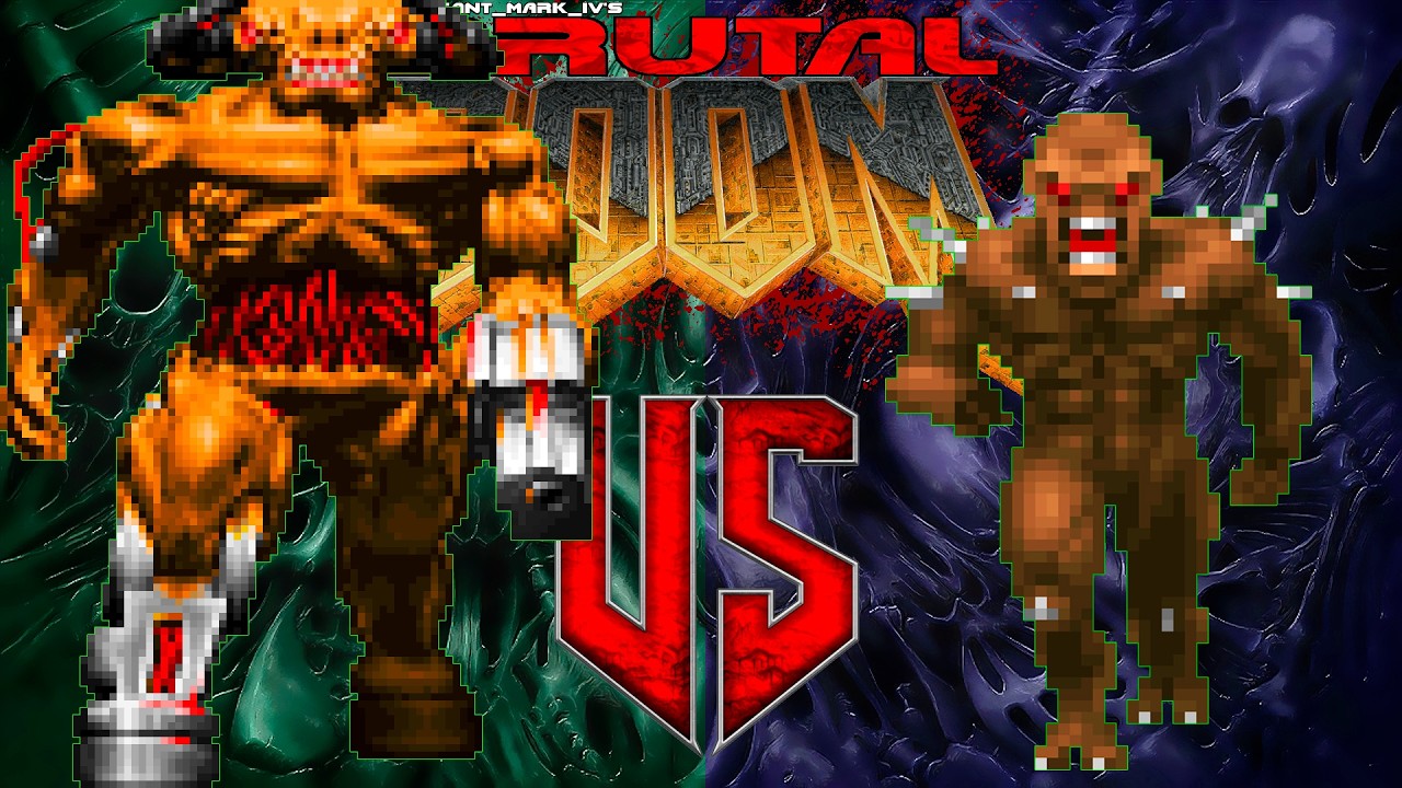 Cinematic battle | Cyberdemon vs imps | Brutal Doom II | Machinima Monster Infighting