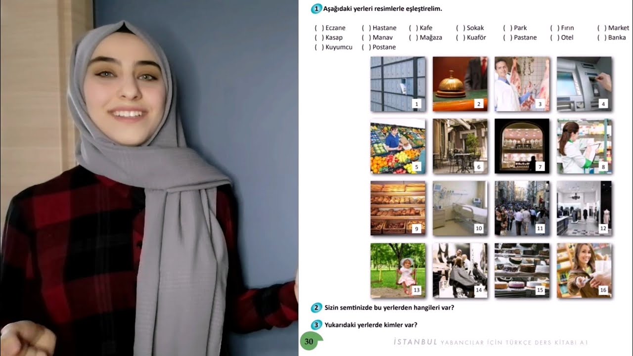 محادثات يومية للمبتدئين، تعلّم أسماء الأماكن في تركيا |منهاج التومر المستوى الاول| الدرس السادس عشر