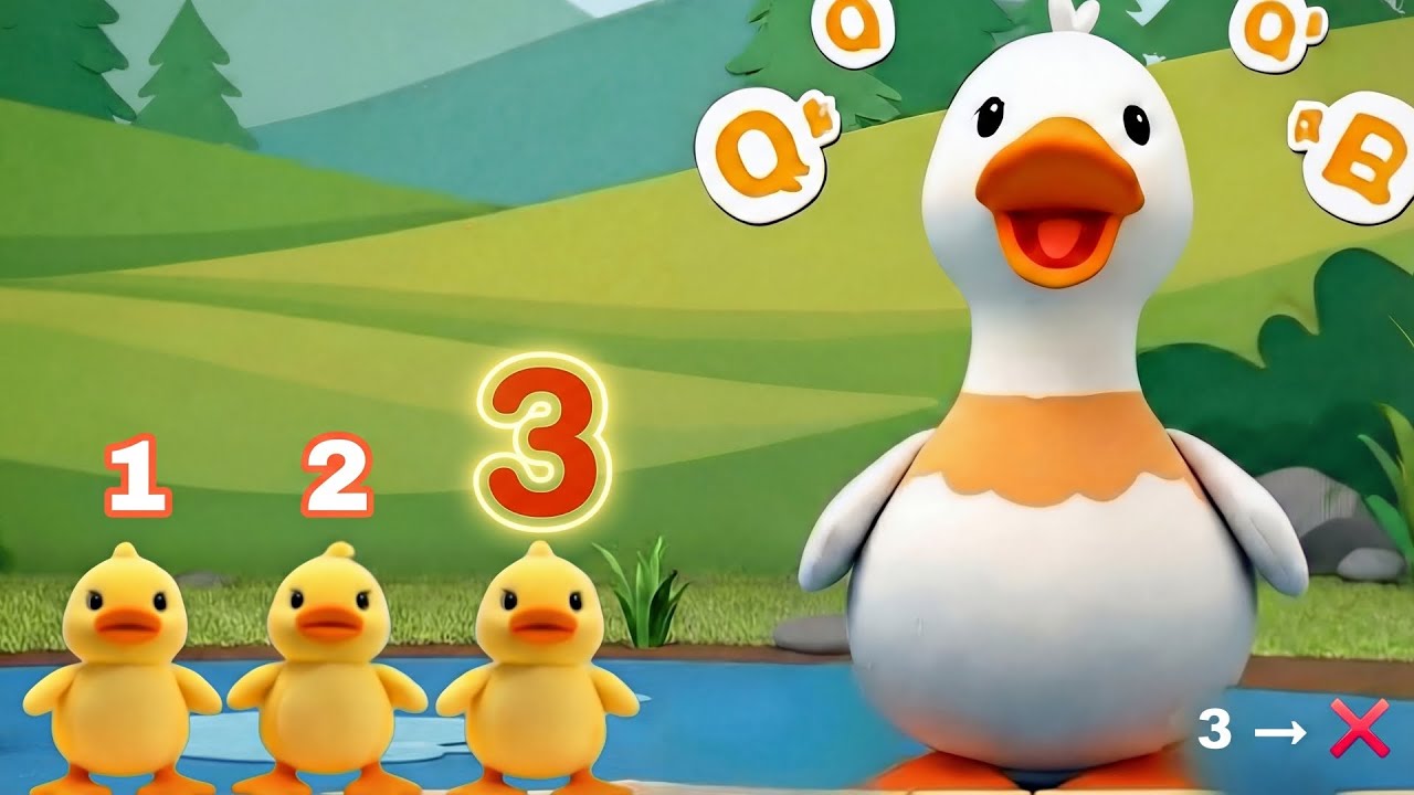 Where is 3? | Count 1 to 3 with Ducks 🦆 | Fun Counting for Kids