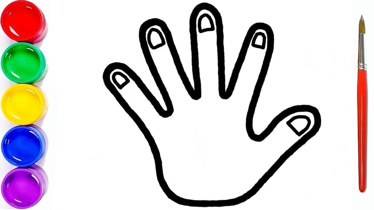 Easy drawing for kids. How to draw a hand