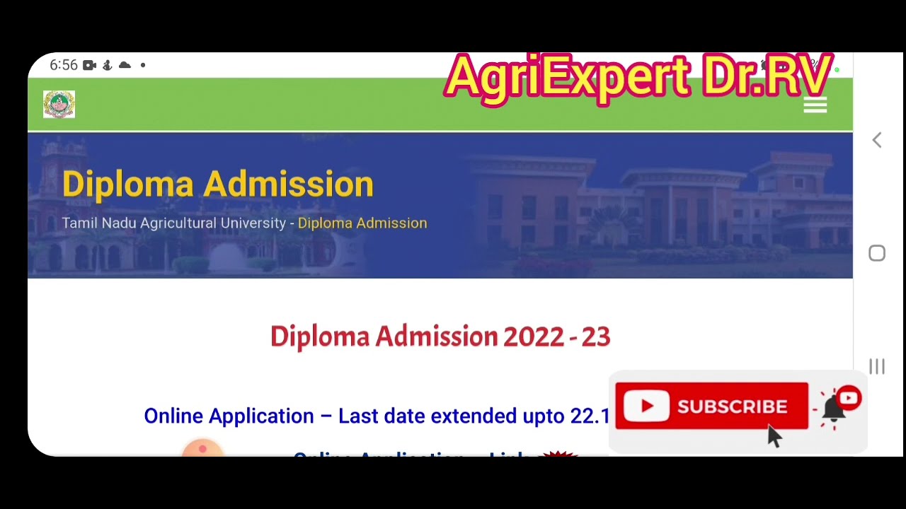TNAU Admission 2022|Diploma Agri Ranklist release date|Diploma Counseling process|Expected cutoff
