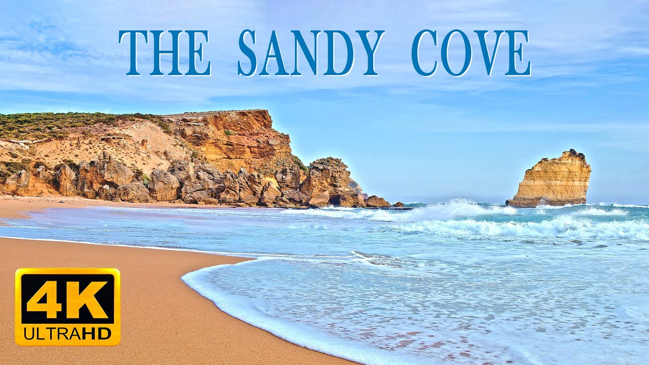Sandy Cove with gentle ocean waves 4K // Great Ocean Road, Australia