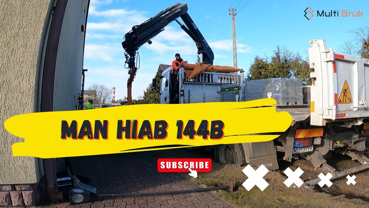 MAN HIAB | Rozładunek kostki brukowej