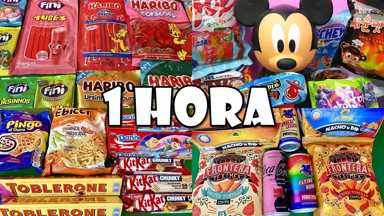 Haribo Vs Fini, Salgadinhos De Lagostim e Mexicanos, Camarão Apimentado e Suco Princesas 1 Hora