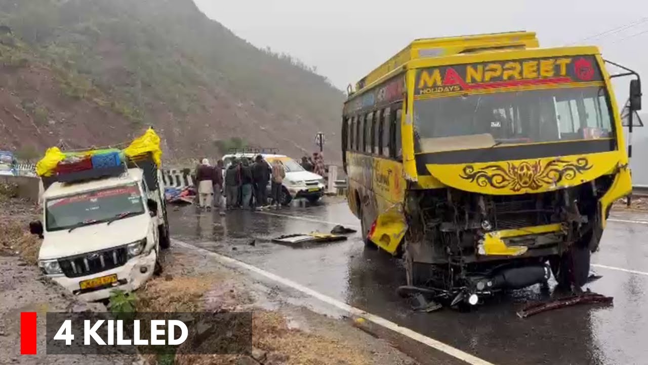 Udhampur: CRPF Jawan Among Four Killed as Bus Rams Into Stationary Motorcycle on Highway
