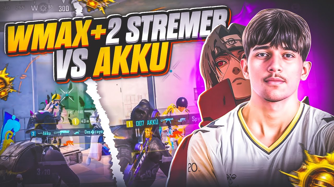 WMAX + 2 STREMER VS AKKU 😱🔥 | PANIC SITUATION FASTEST 1V4 | BGMI - PUBG MOBILE 