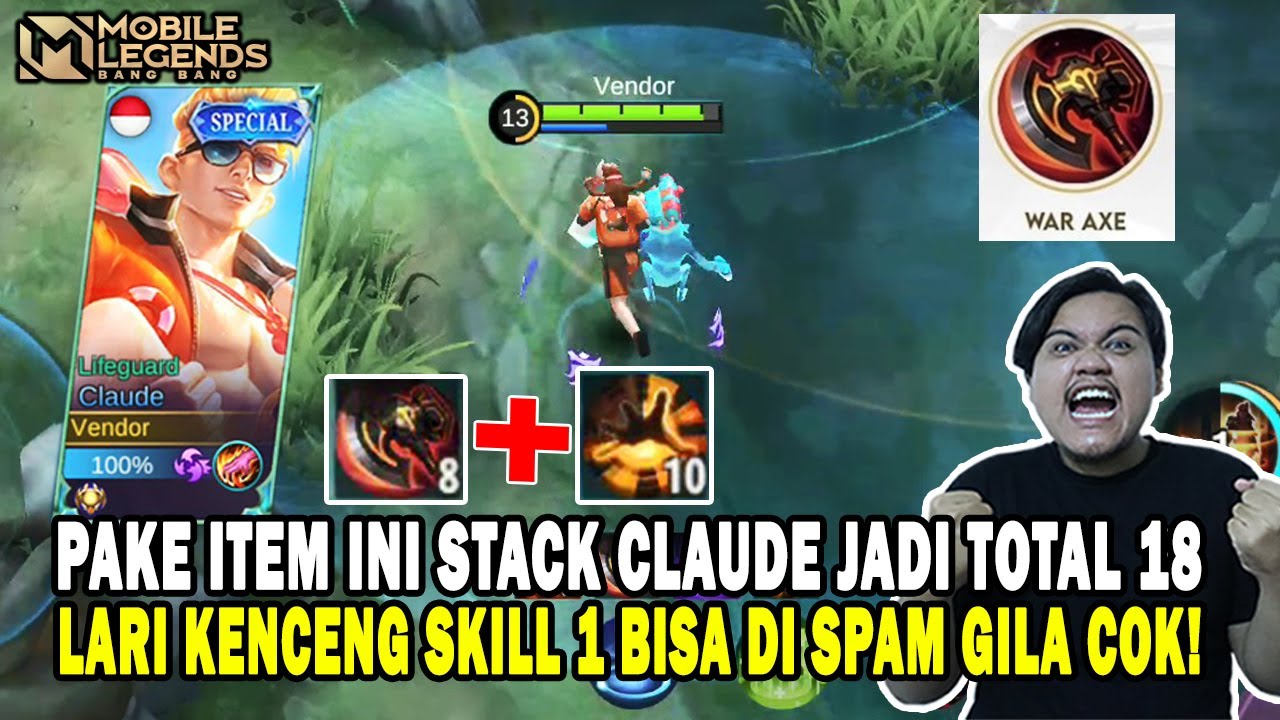 PUNYA 18 STACK CLAUDE PAKE ITEM BARU INI GILA JADI OP BANGET - MOBILE LEGENDS
