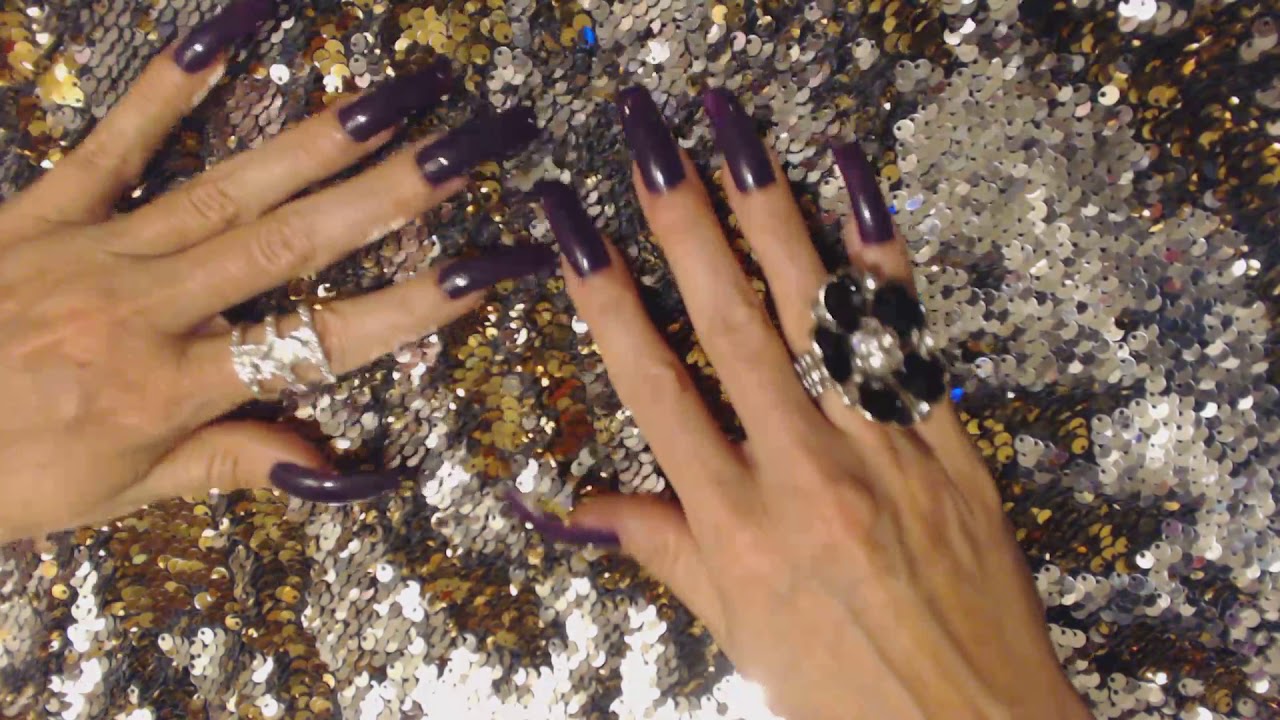 ASMR ~ Long Nails Scratching / Smoothing Sequin Blanket (No Talking)