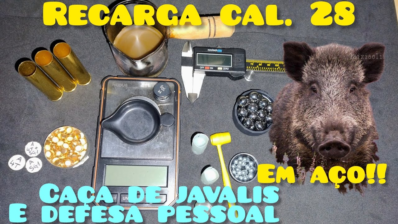 Como carregar o cal.28 com esferas de aço? 