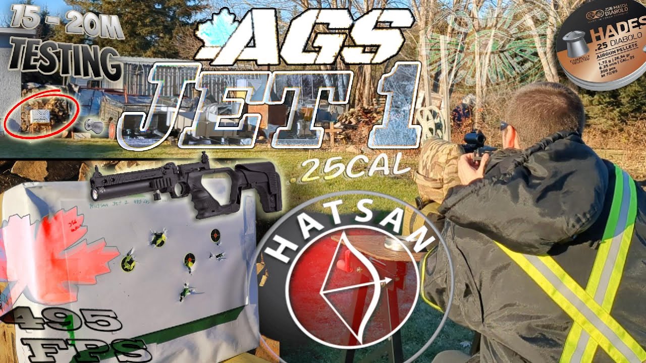 Hatsan Jet .25cal PCP Pistol/Carbine – 15m & 20m Accuracy Test (Out of the Box) @AirgunSourceCanada