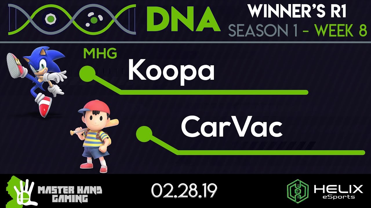 DNA 1.8 - MHG | Koopa (Sonic, Richter) vs CarVac (Ness) - Winner's R1