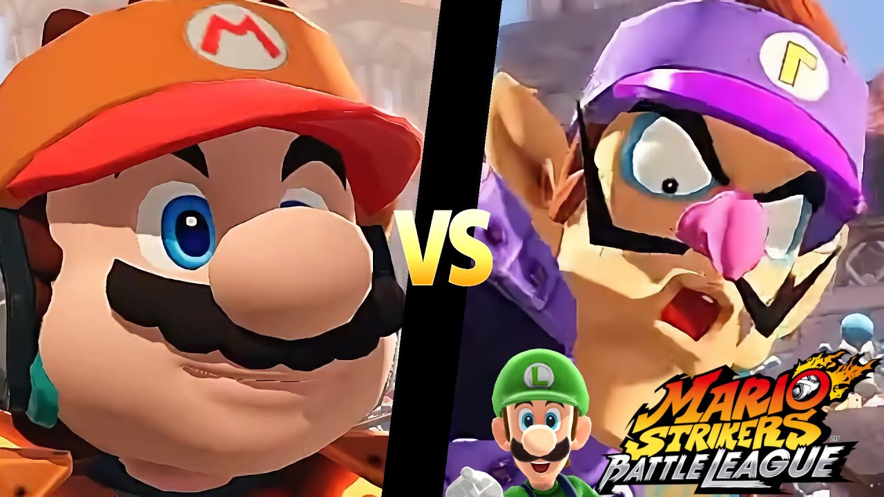 Mario Strikers Battle League Team Mario vs Team Waluigi in Royal Castle