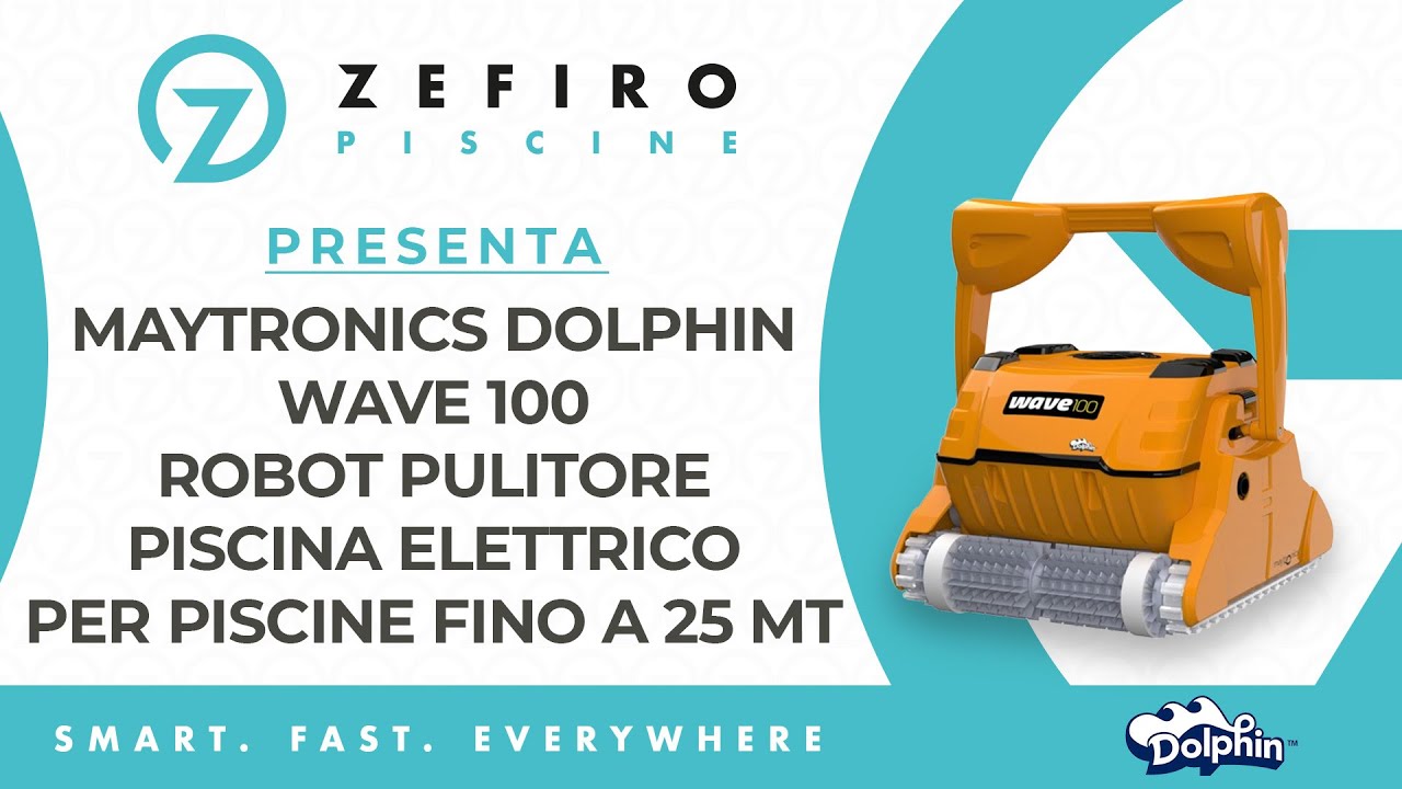Robot Pulitore Piscina Elettrico Maytronics Dolphin Wave 100 | Fino 25 MT | ZefiroPiscine