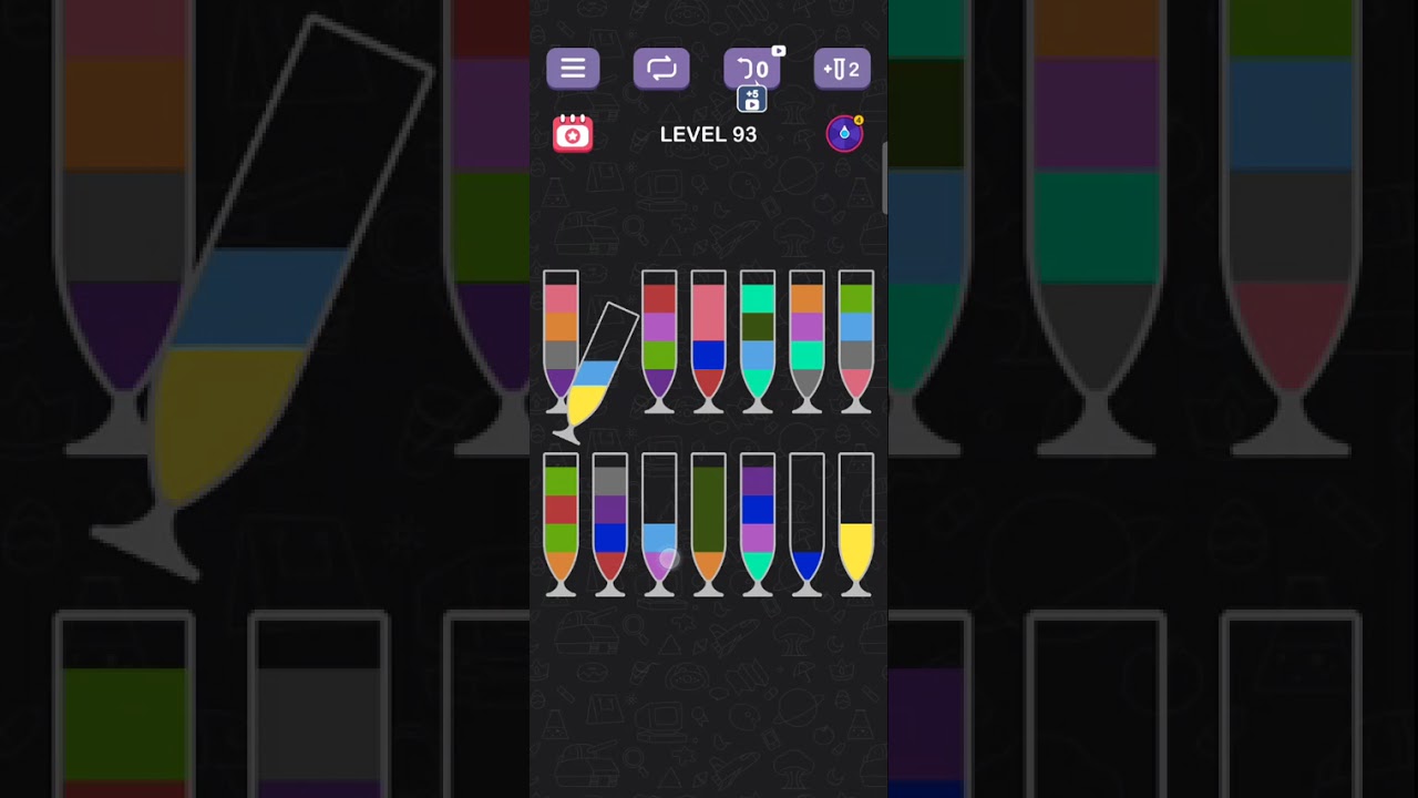 Water sort puzzle level 93 #games #asmrgames #gaming #gameplay #puzzle #brainoutlive