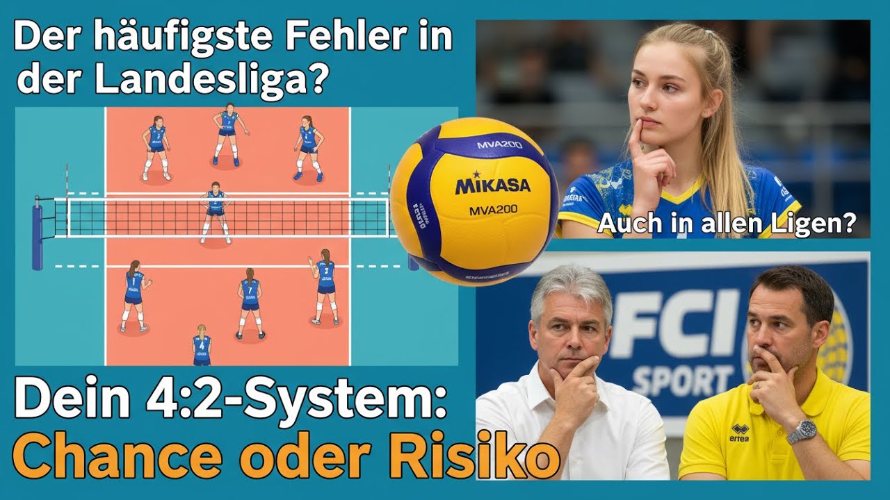 Volleyball 4:2 System: Der Annahmeriegel mit Läufer auf 1, 6 und 5