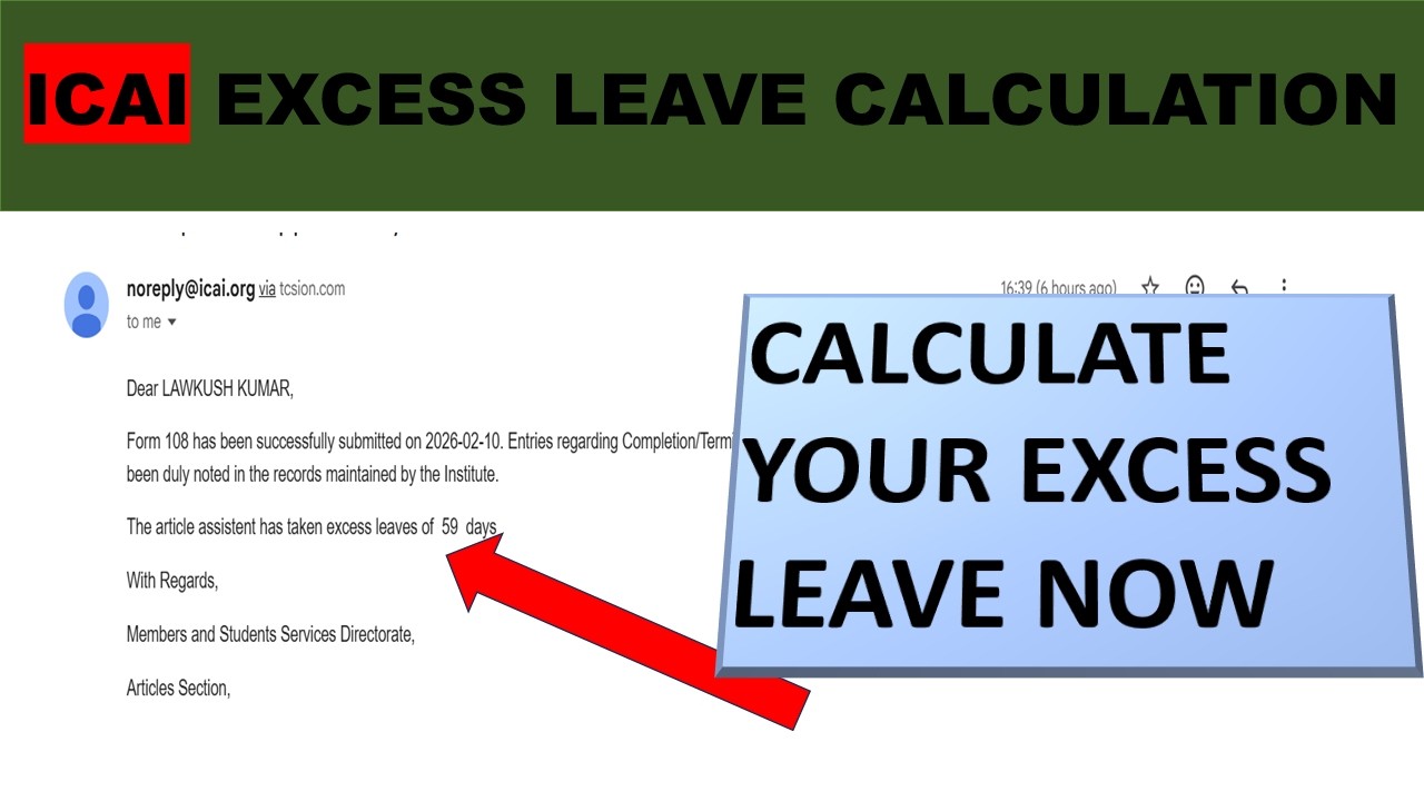 ICAI EXCESS LEAVE CALCULATION| ICAI LEAVE ALLOW CALCULATION | #ICAI #LEAVE #CAEXAM2025