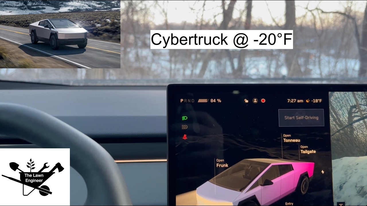 Tesla Cybertruck в условиях экстремального холода -20°F