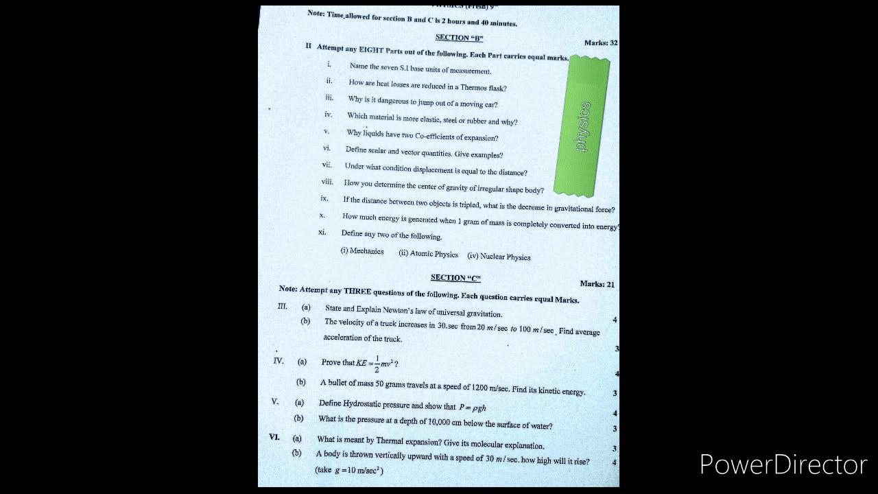 PAST PAPERS OF CLASS 9th KPK BOARD