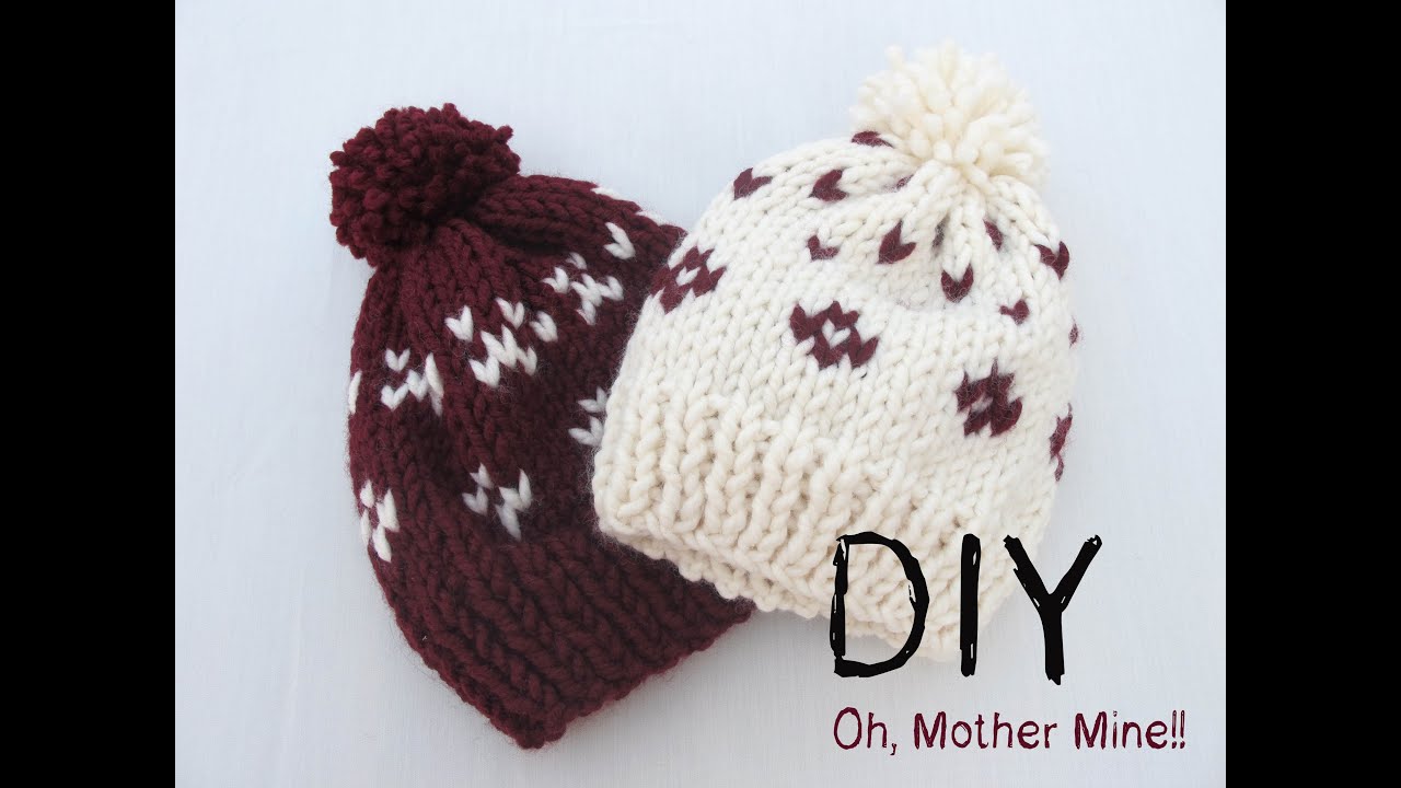 DIY Como hacer gorros de lana con dos agujas