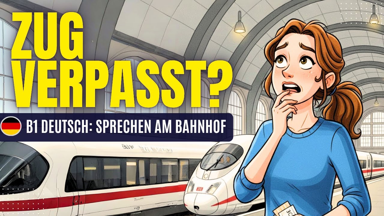 ECHTES DEUTSCH B1 Hören & Sprechen: Dialoge am Bahnhof + QUIZ 🤔